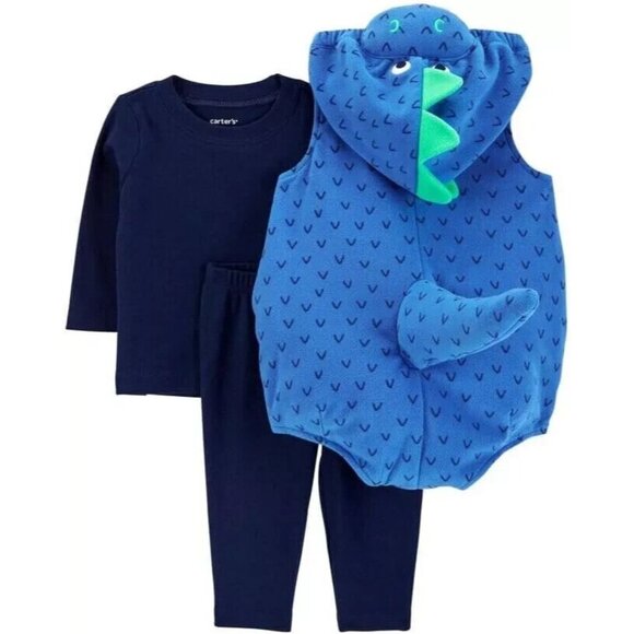 Carter’s Baby Dinosaur Costume Boy Blue 3-6 Months - Picture 2 of 4